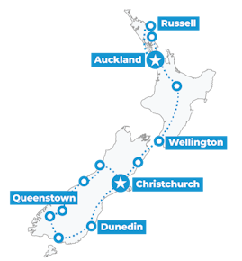 New Zealand Winter Wonders map
